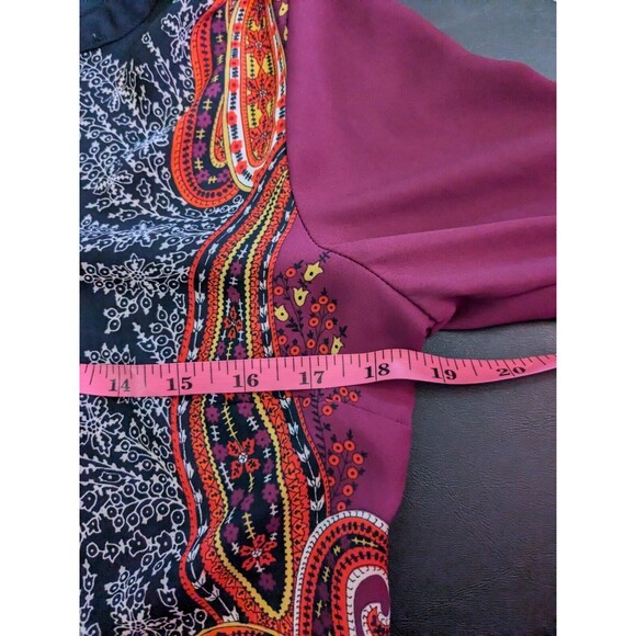 Dana Buchman Blouse Women's 4 Multi Paisley Print Career Top Corpcore Romantic - Picture 8 of 11